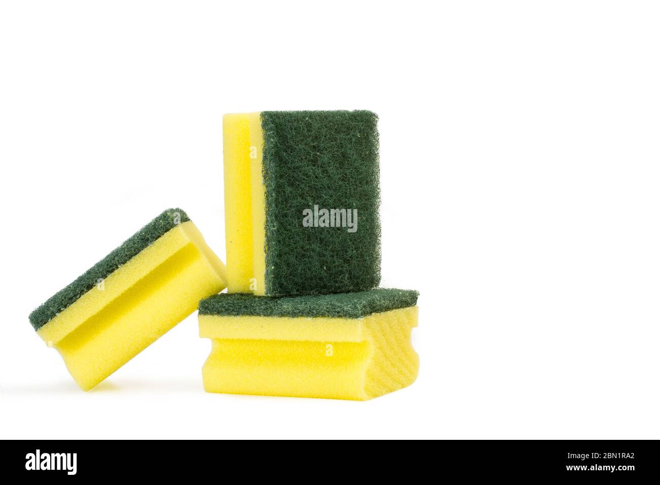 Sponges with scouring pads on a white background Stock Photo Alamy