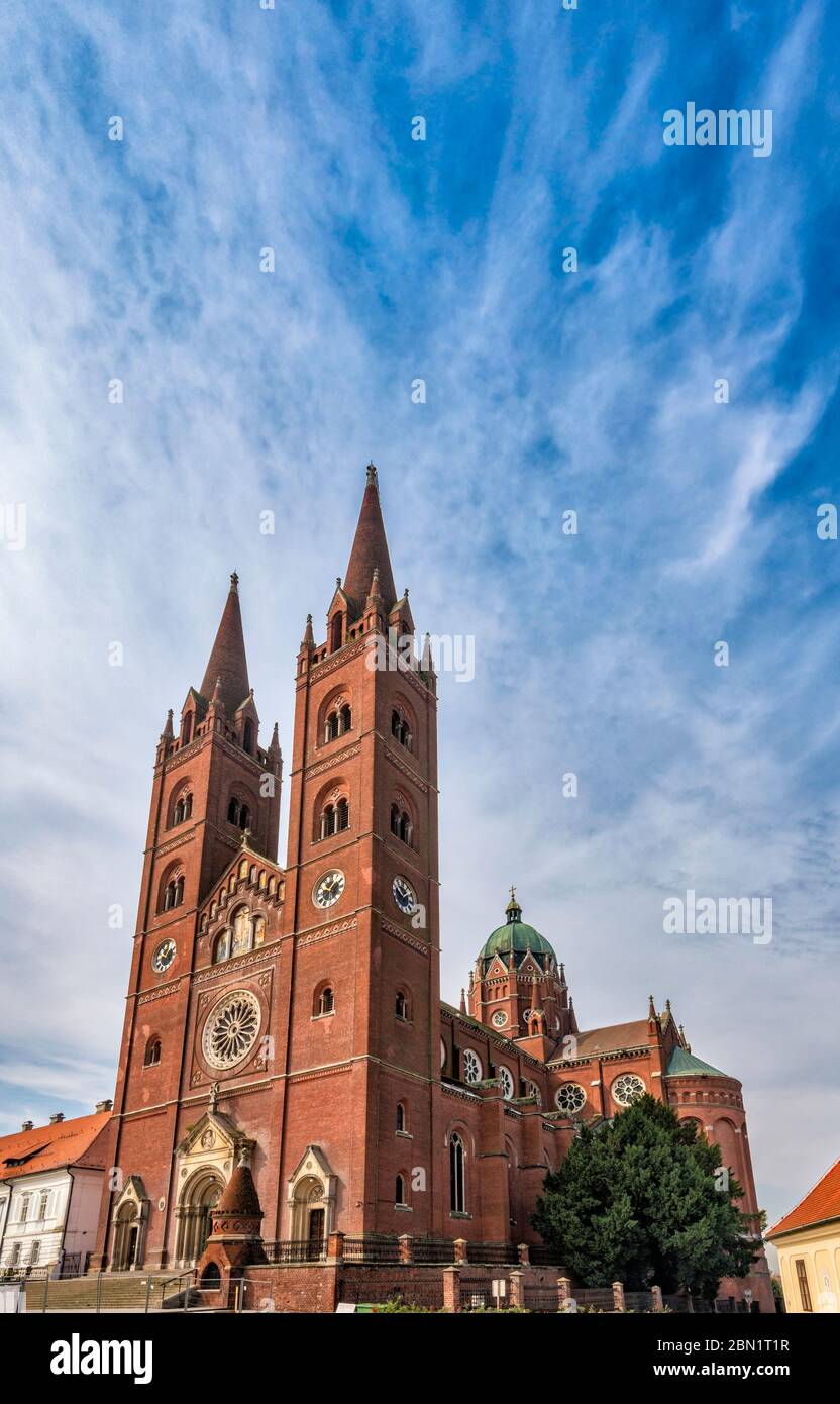 Cathedral of St. Peter, Roman Catholic, neo-gothic, in Dakovo, Slavonia, Croatia Stock Photo