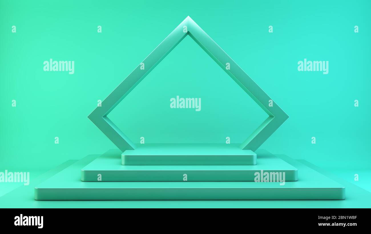 Green product presentation platform 3d rendering Stock Photo - Alamy