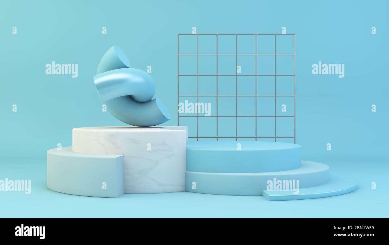 Blue product presentation stage 3d rendering Stock Photo - Alamy