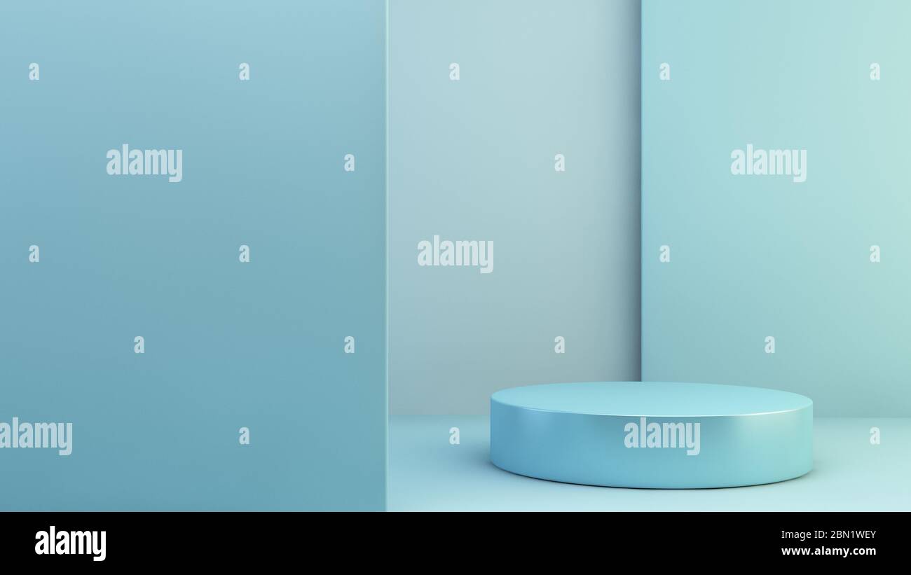 Blue product presentation stage 3d rendering Stock Photo - Alamy