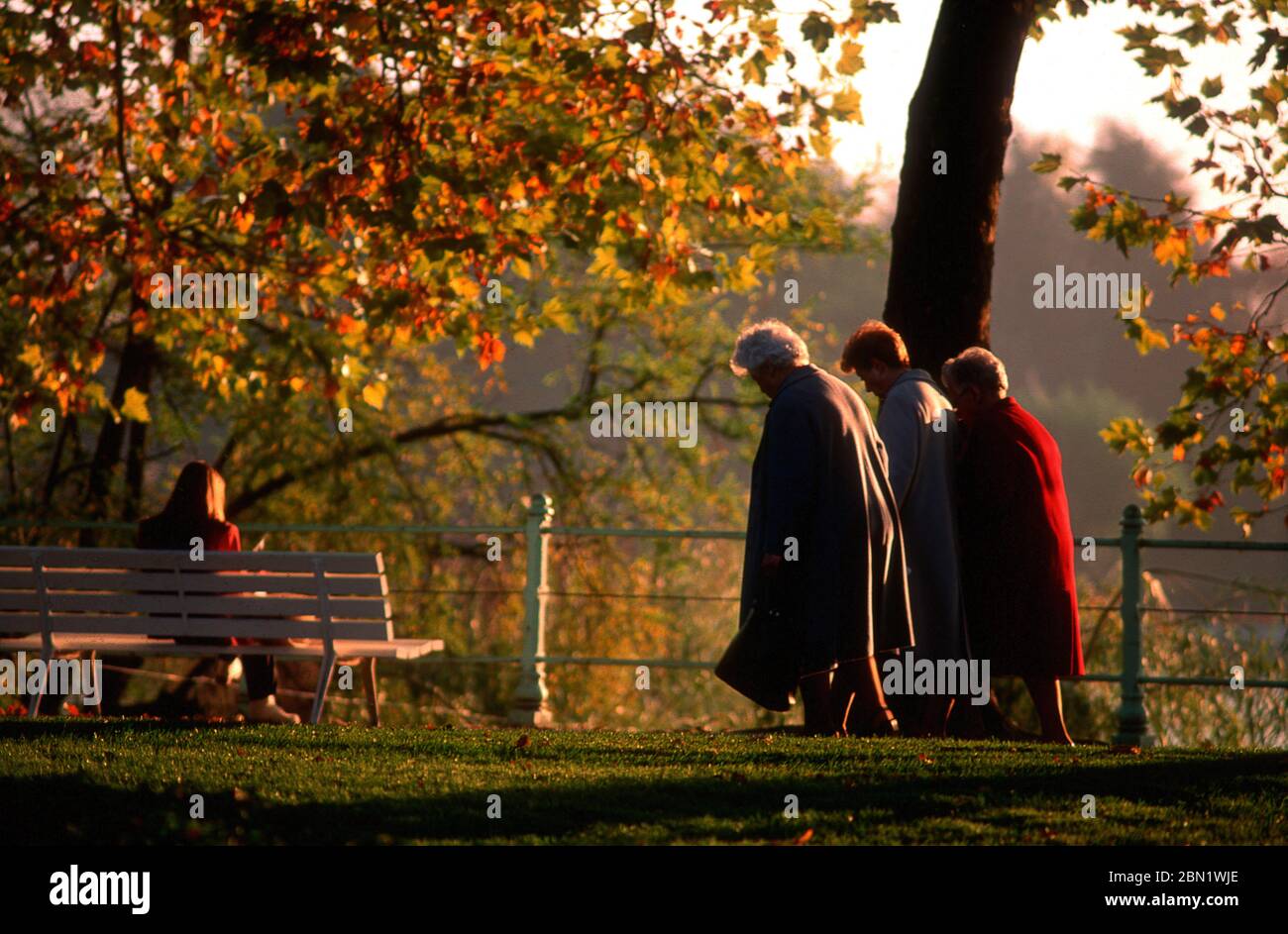 Elderly women in park hi-res stock photography and images - Alamy