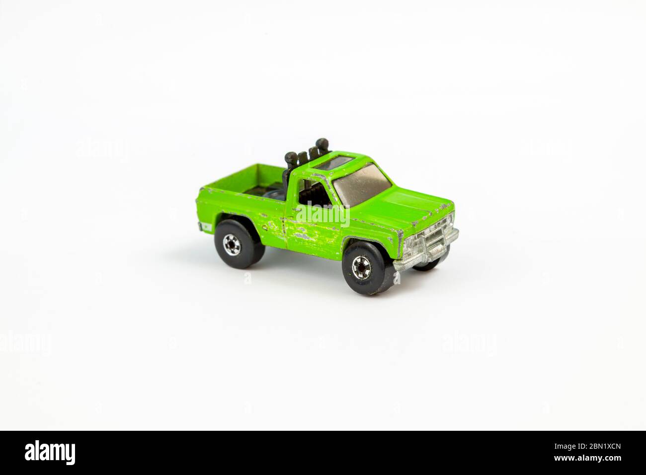 Toy Die Cast metal Green pickup Truck Stock Photo
