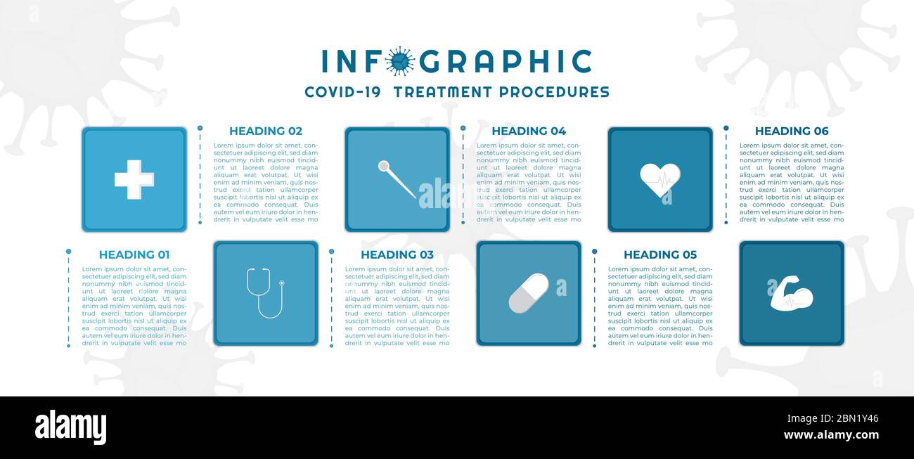 Modern infographic medical style covid-19 concept square shape design. vector illustration. Stock Vector