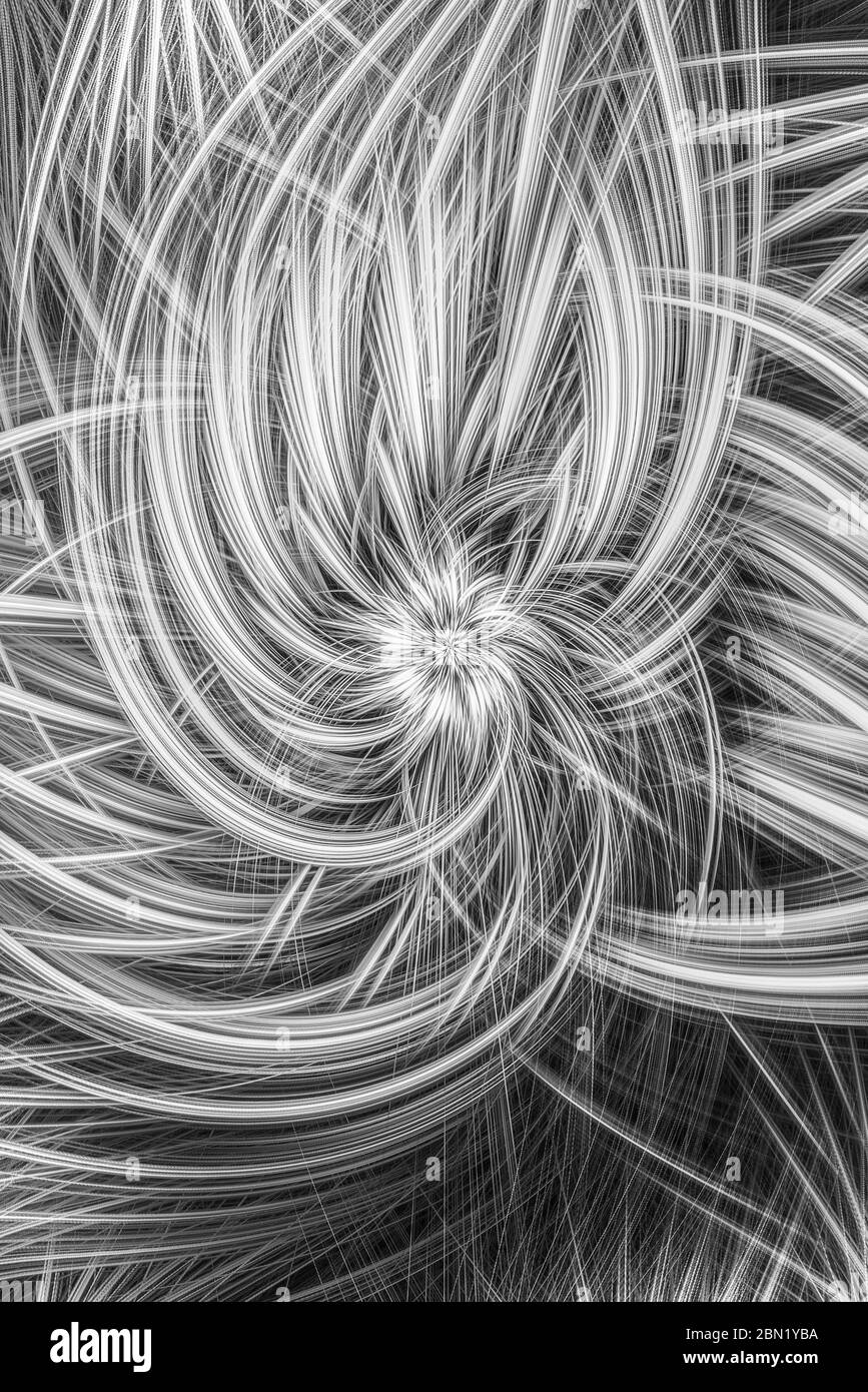 Monochromatic abstract background with spiral shapes in light and dark tones Stock Photo