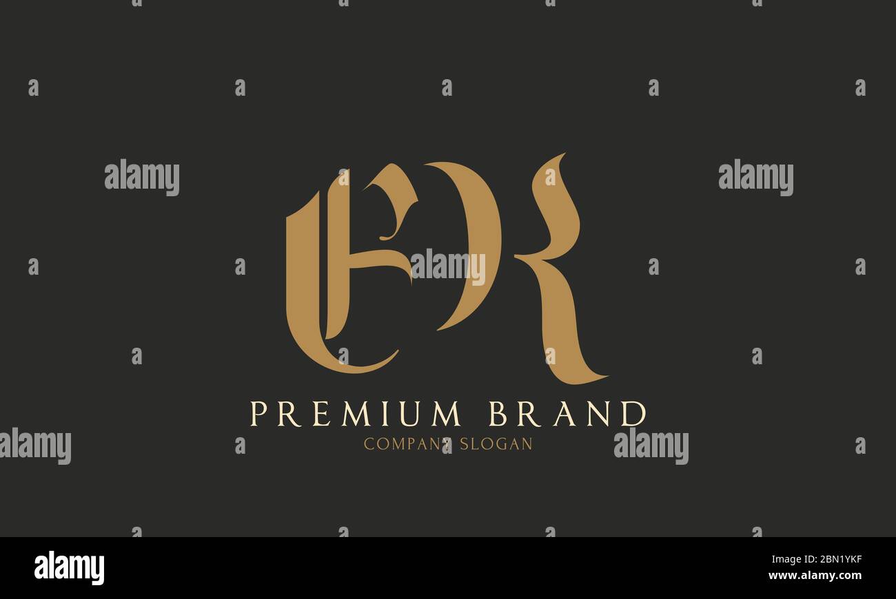 ER RE letter logo. Unique attractive creative Stock Vector