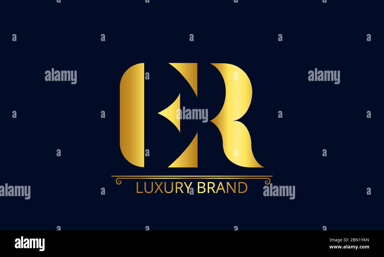 ER RE letter logo. Unique attractive creative Stock Vector