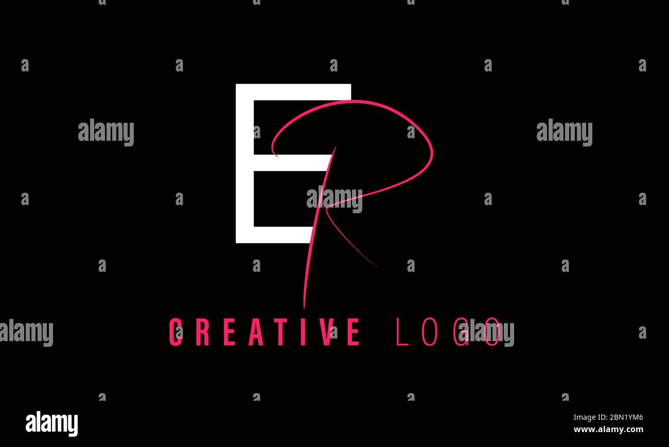 ER RE letter logo. Unique attractive creative Stock Vector