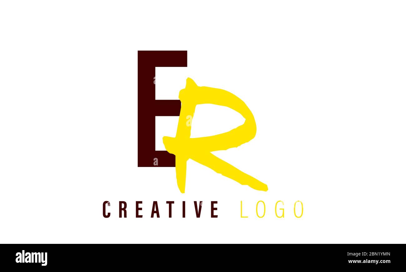 ER RE letter logo. Unique attractive creative Stock Vector