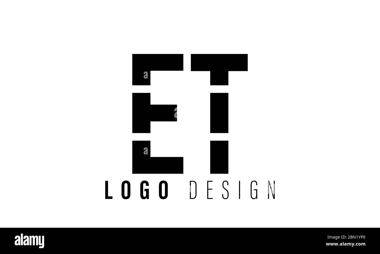 Alphabet letters monogram icon logo TE or ET Stock Vector