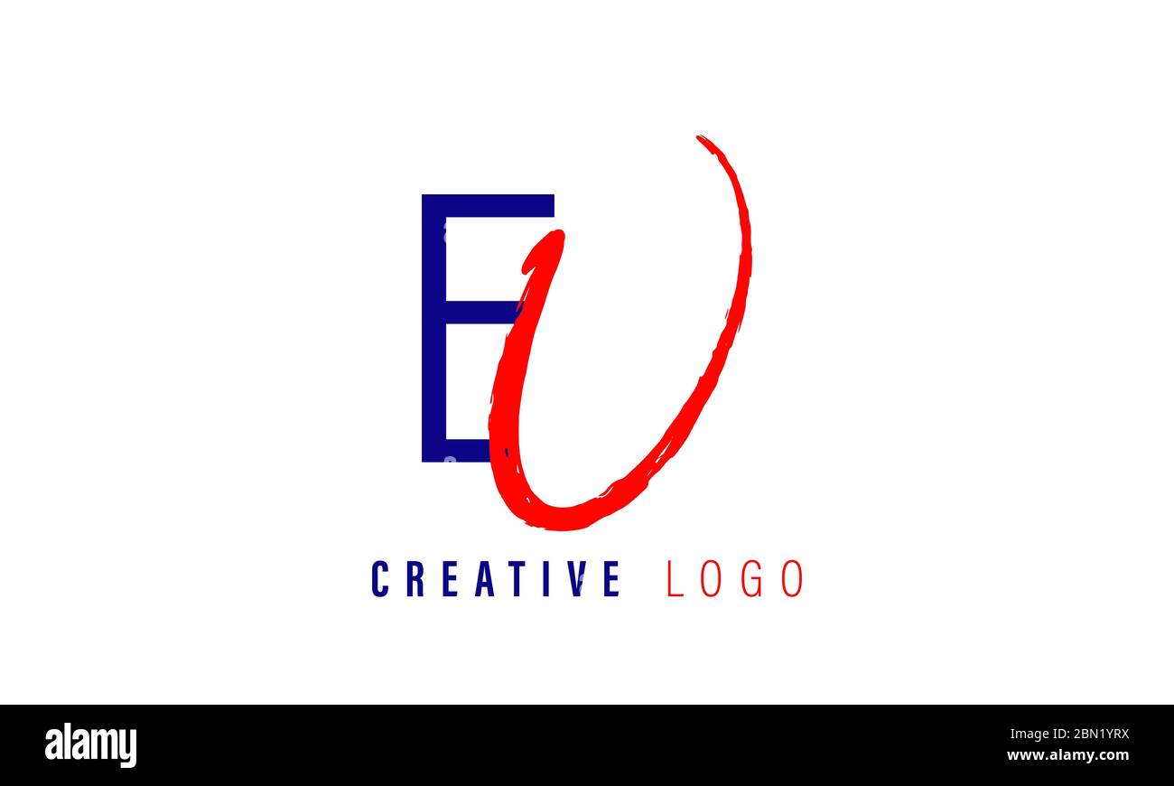 EU company linked letter logo Stock Vector