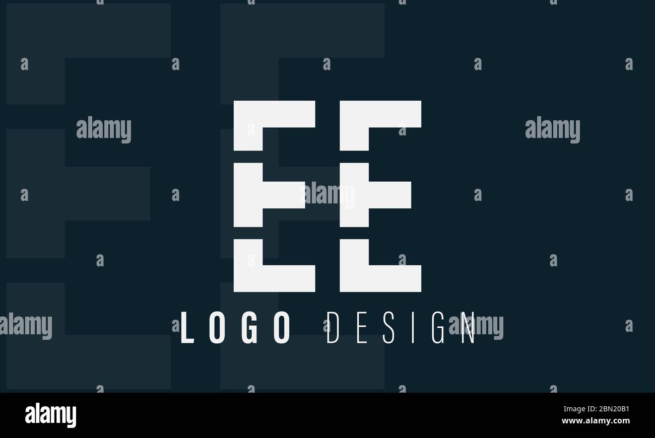 EE Monogram Logo / EE Negative Spaces Logo / E in E Logo Stock Vector