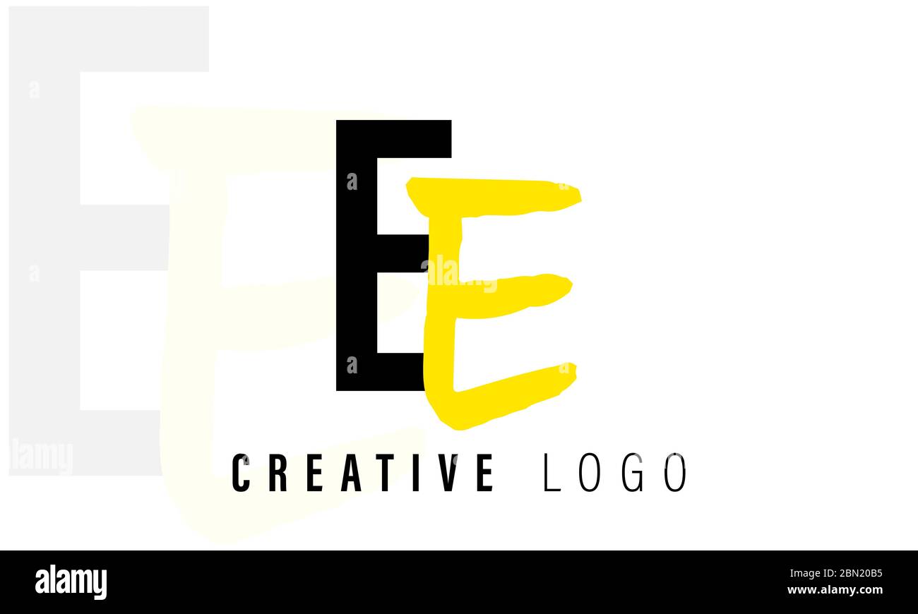EE Monogram Logo / EE Negative Spaces Logo / E in E Logo Stock Vector