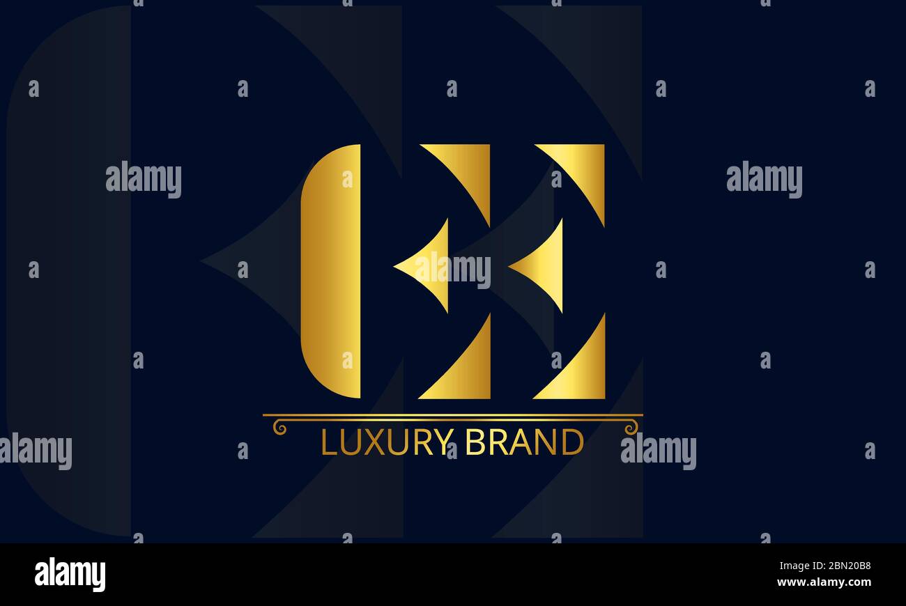 EE Monogram Logo / EE Negative Spaces Logo / E in E Logo Stock Vector