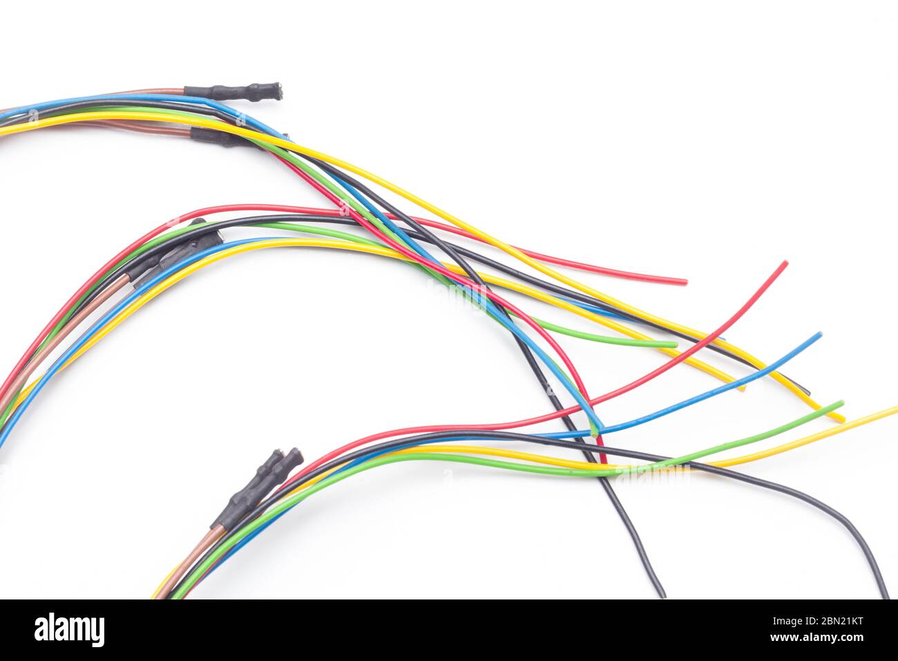 Copper cables of various colors, transmission of electric current