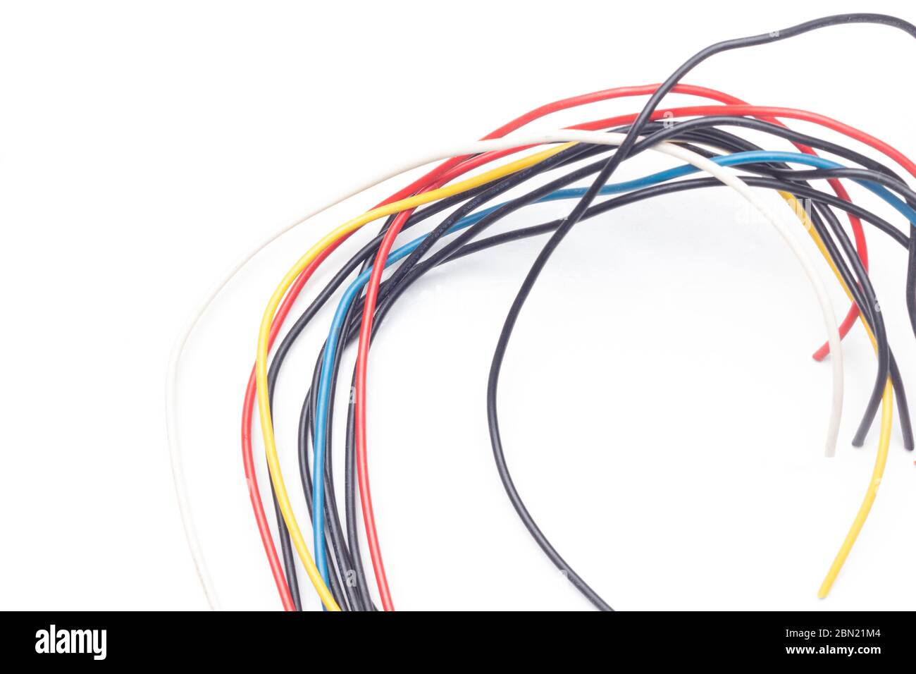 Copper cables of various colors, transmission of electric current