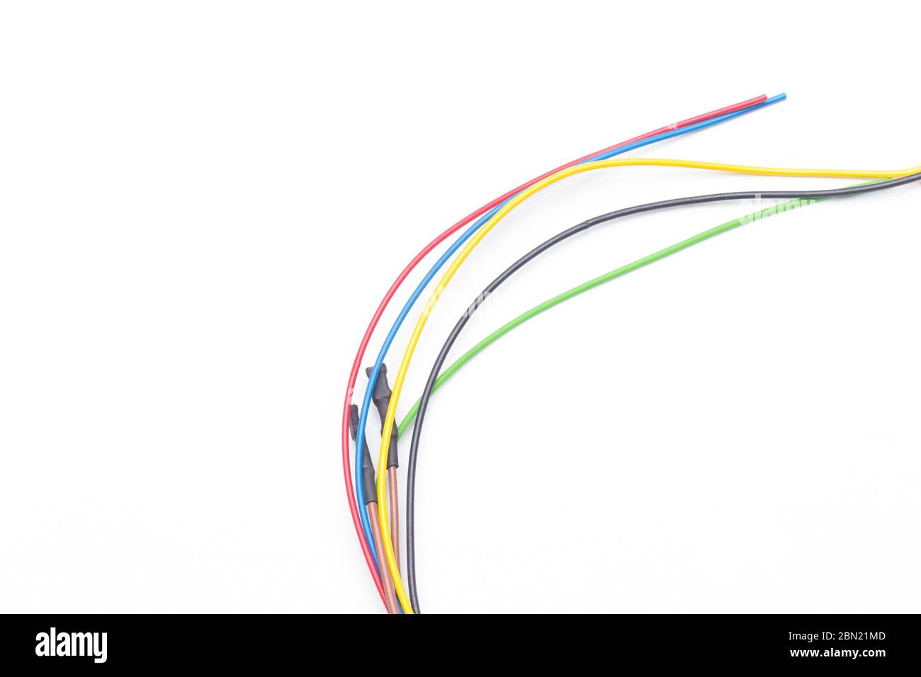 Copper cables of various colors, transmission of electric current