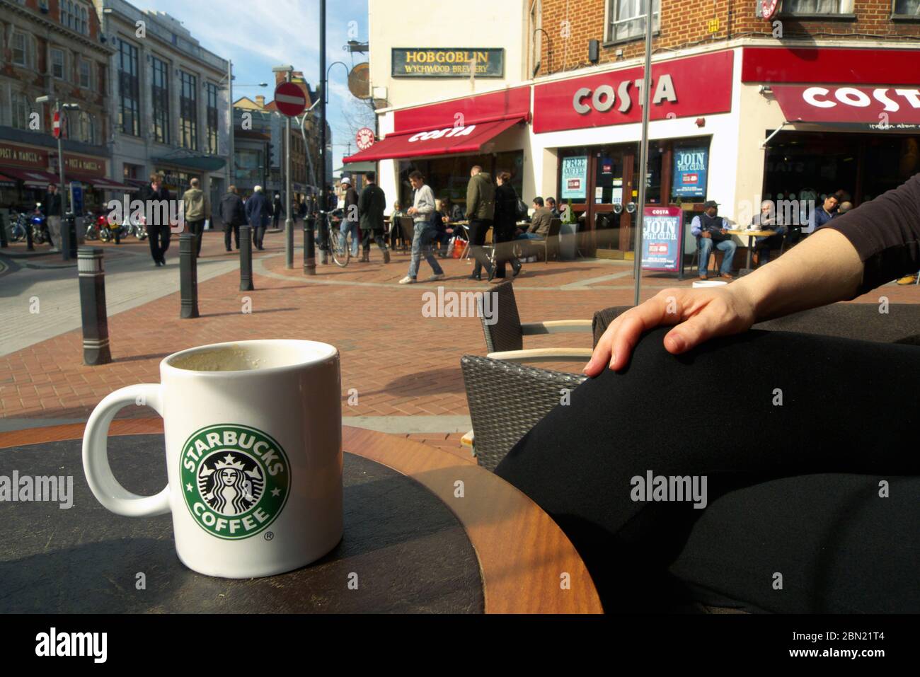 Starbucks and Costa, Reading Broad Street, UK Stock Photo Alamy