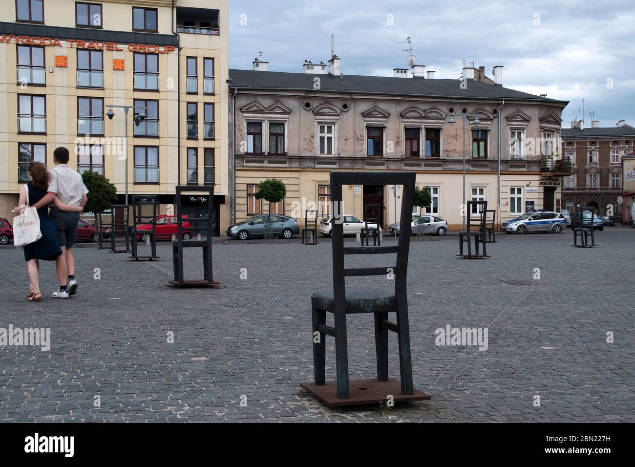 Empty chairs jewish heroes square krakow poland hires stock