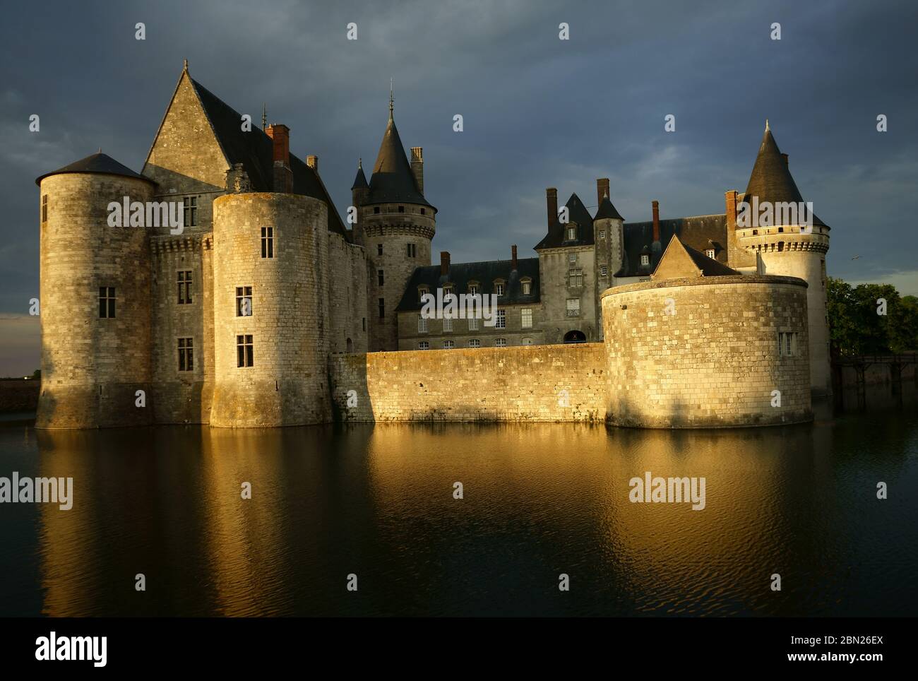 Castle Sully on Loire River, France Stock Photo