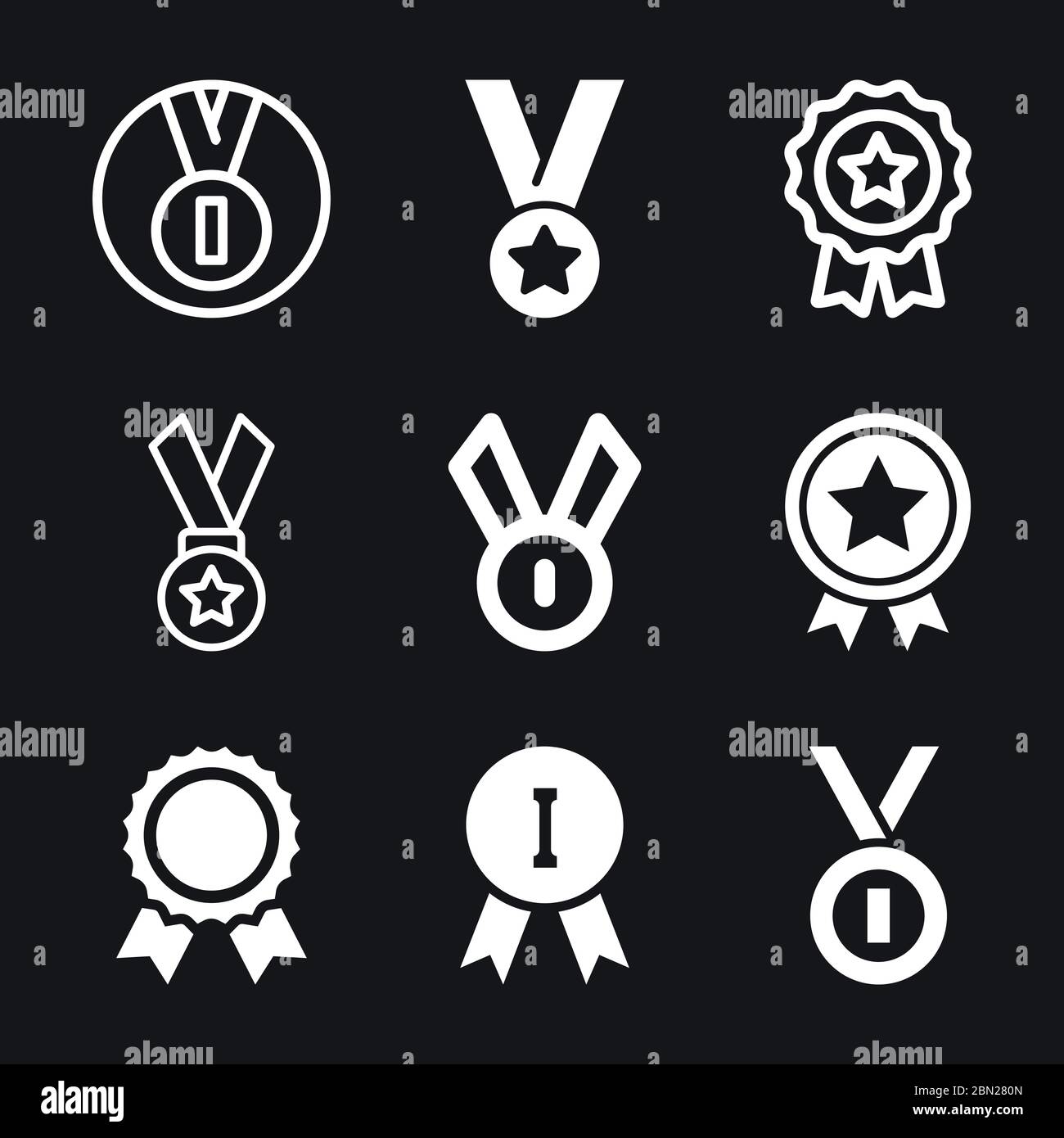 Gold medal vector metal Black and White Stock Photos & Images - Alamy
