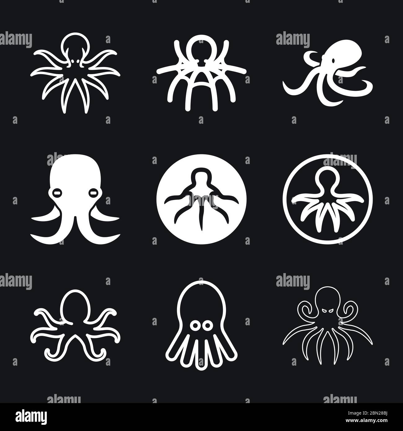 Octopus icon. Vector of an octopus design on white background. Aquatic ...