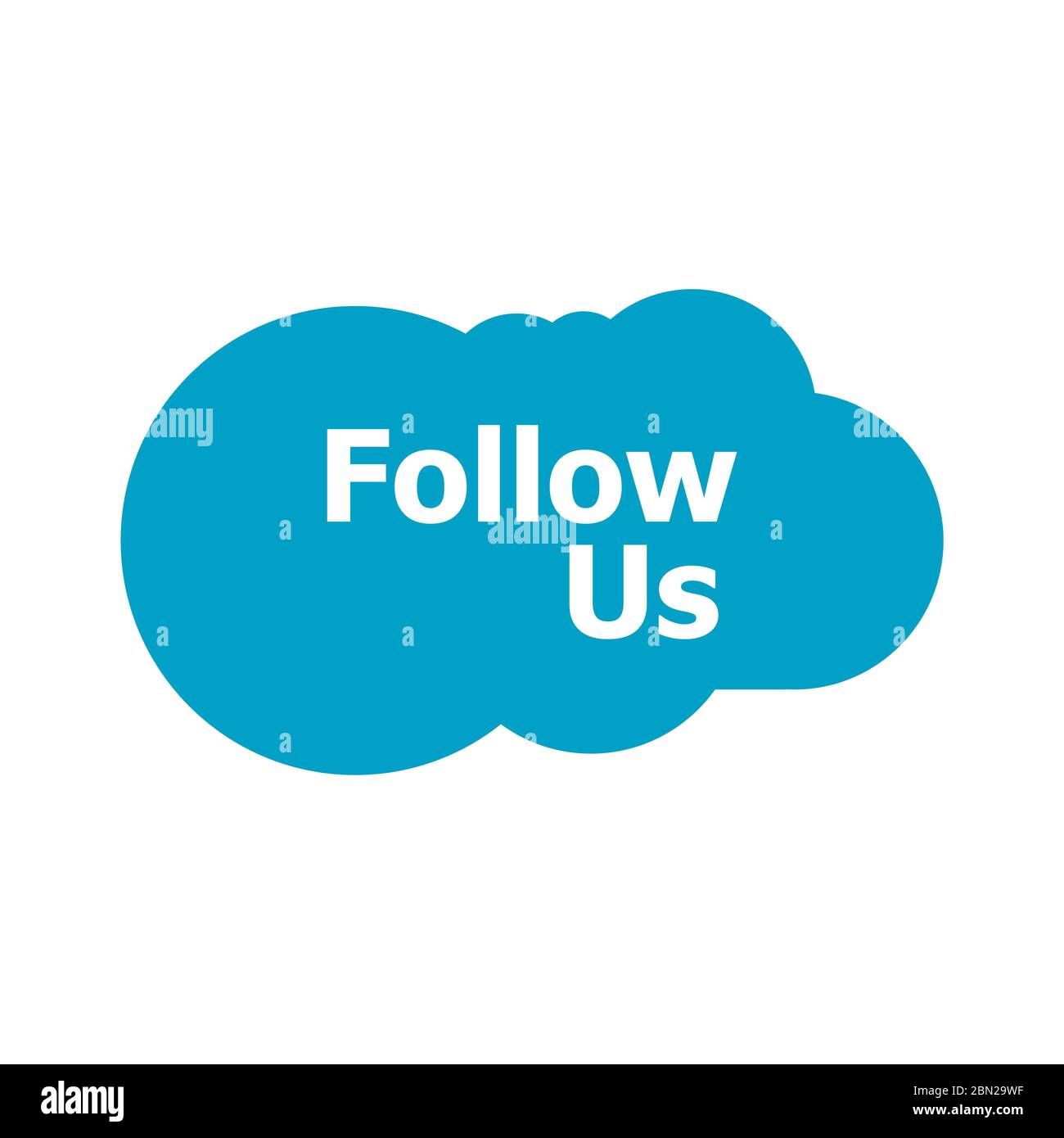 Follow Us speech talk bubbles. Text Follow Us. Job concept Stock Photo