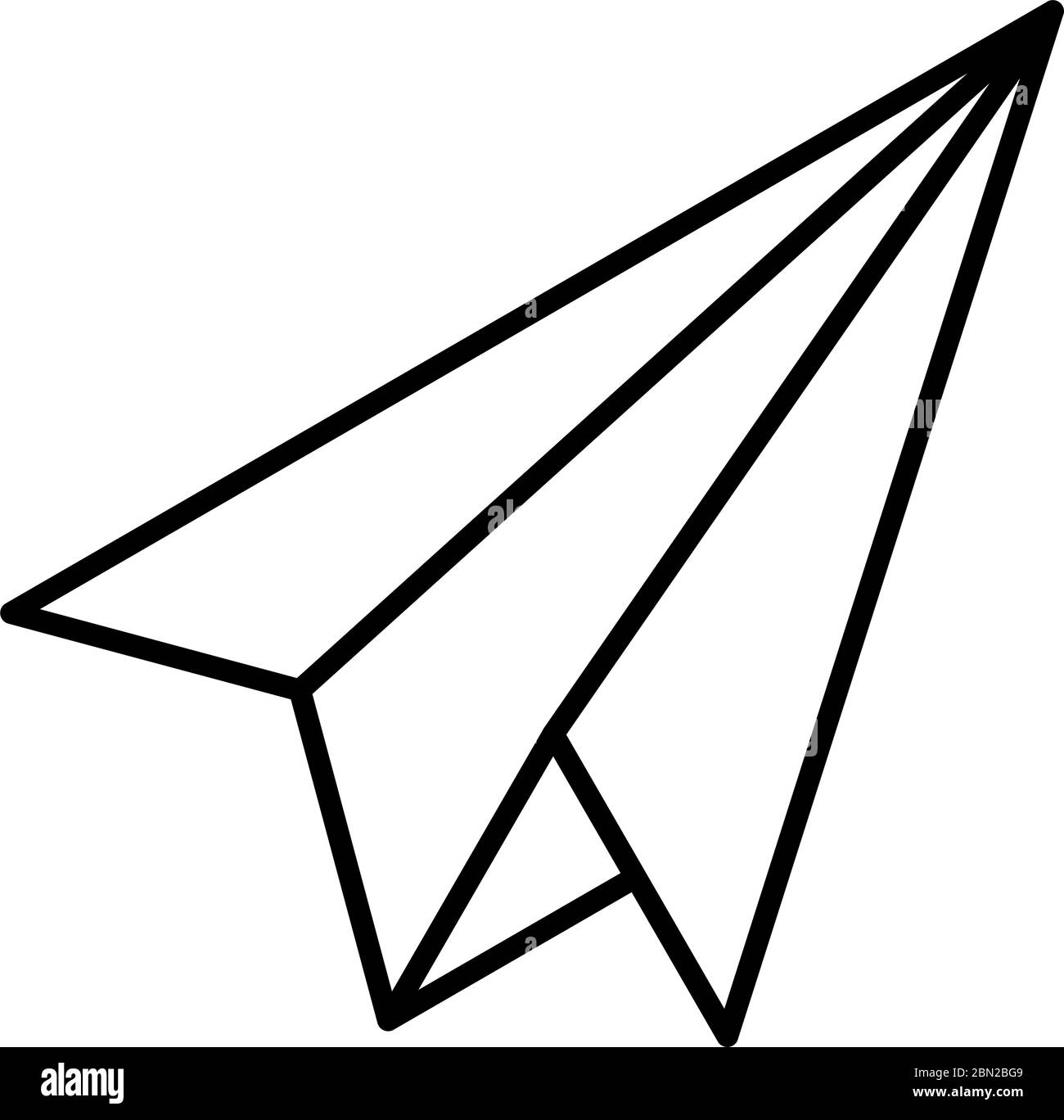 Paper plane Line black icon Stock Vector Image & Art - Alamy