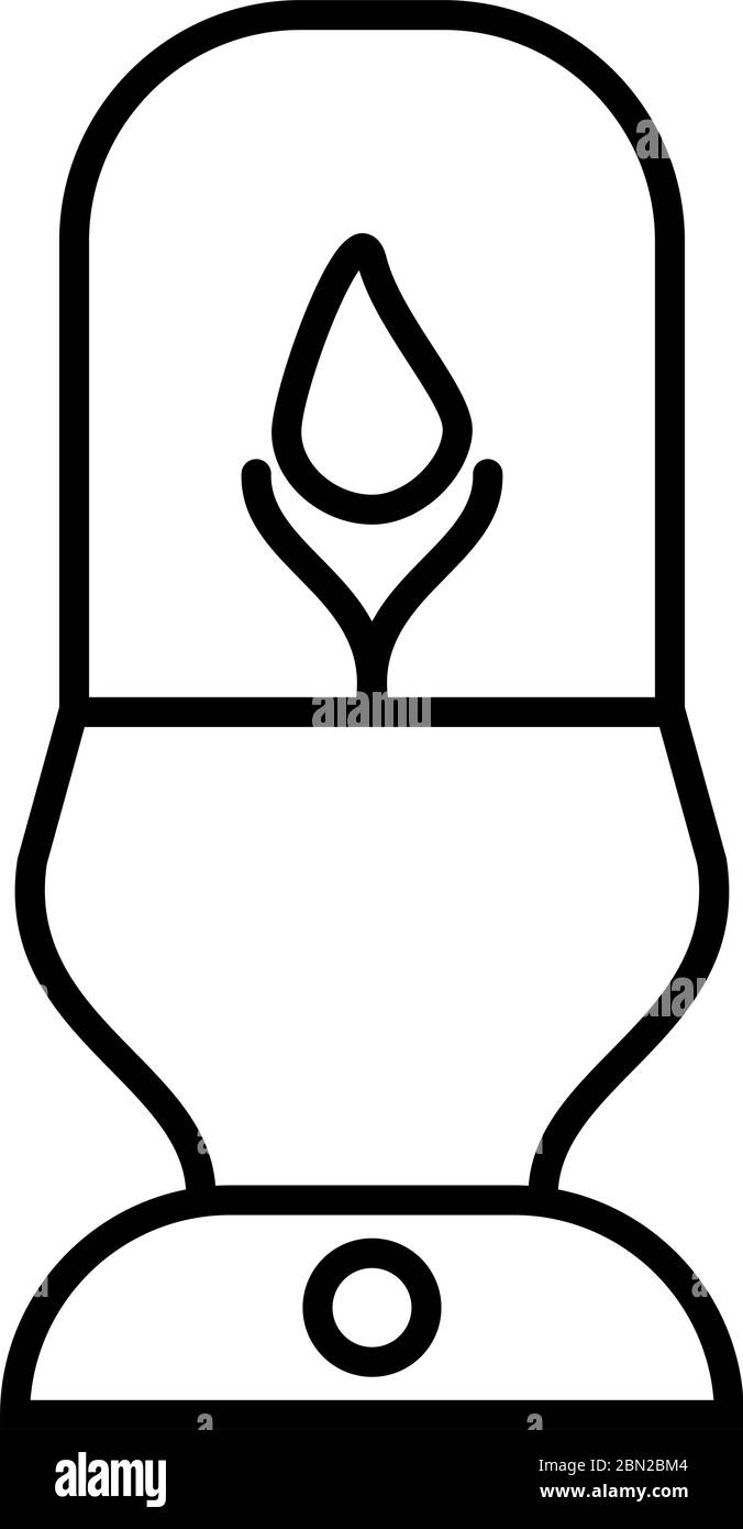 Lit Lamp Beautiful Line Black Icon Stock Vector Image & Art - Alamy