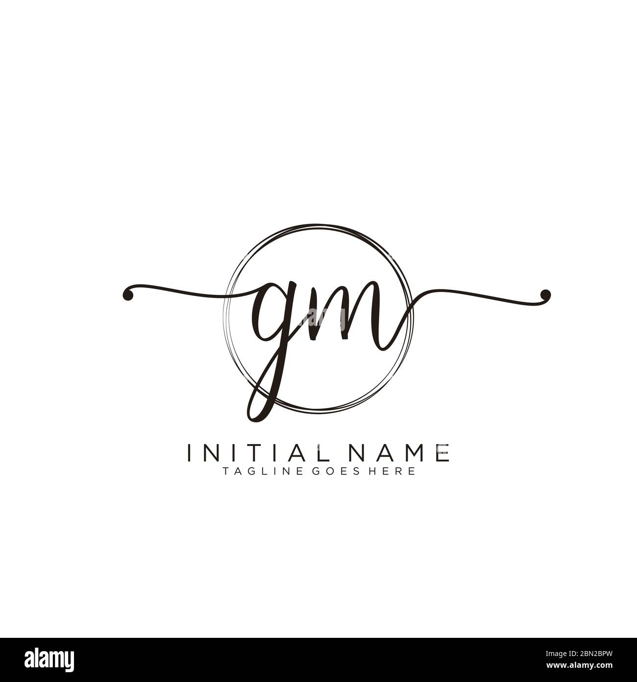 Initial letter gm wedding monogram logo design Vector Image