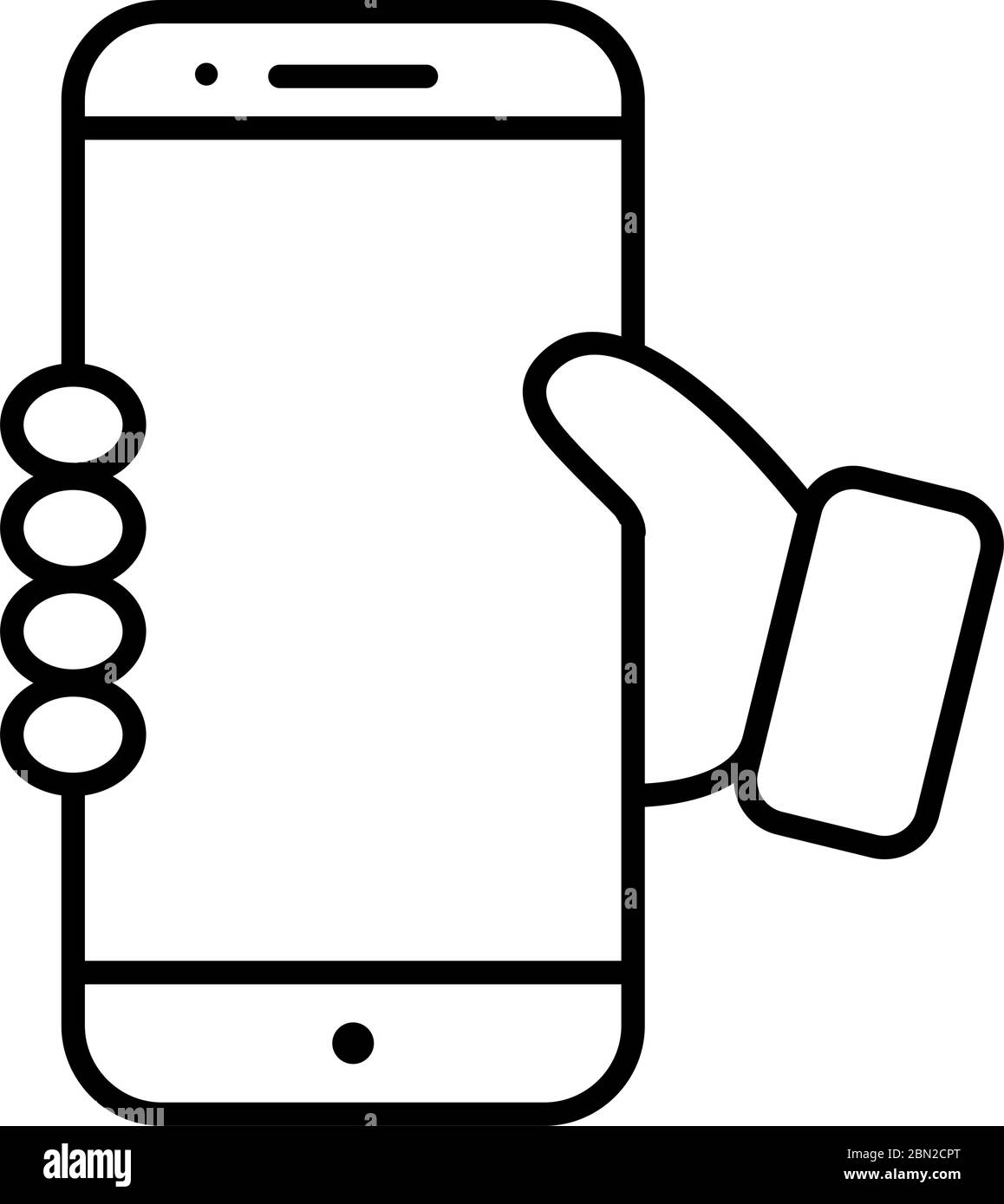 Holding smartphone Line black icon Stock Vector Image & Art - Alamy