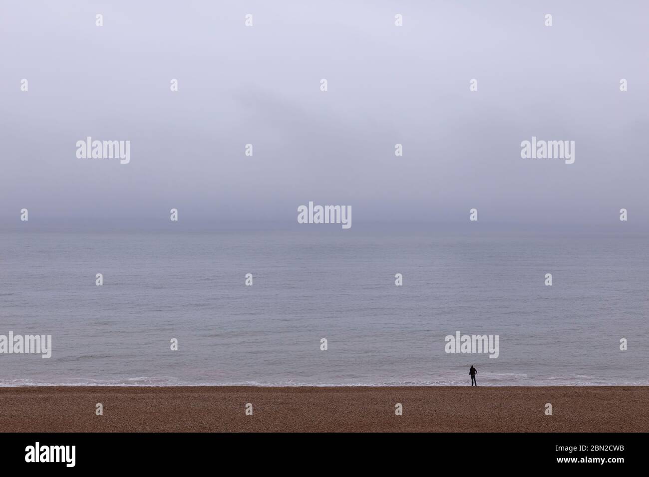 alone on a beach isolating Stock Photo