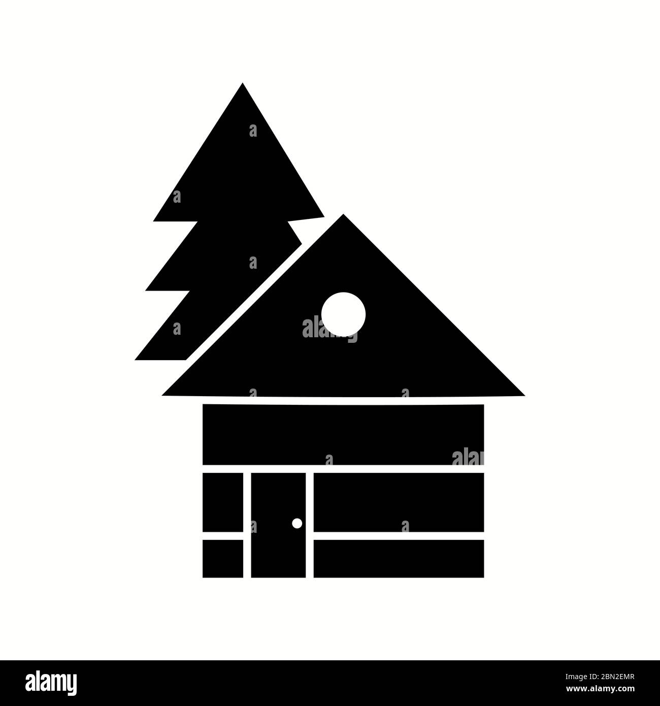 Beautiful wood cabin glyph black icon Stock Vector Image & Art - Alamy
