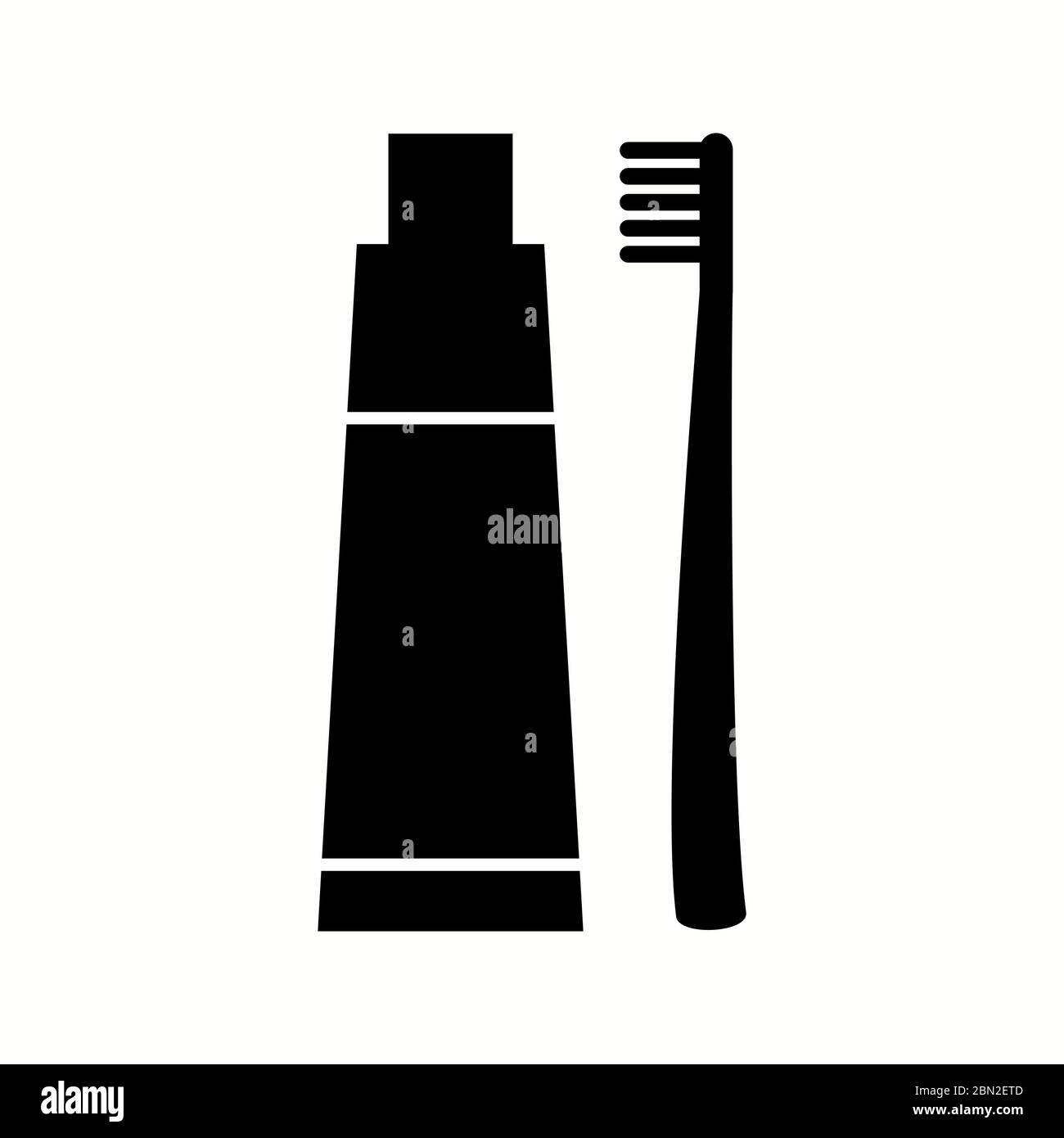 Beautiful tooth brush and toothpaste glyph black icon Stock Vector ...