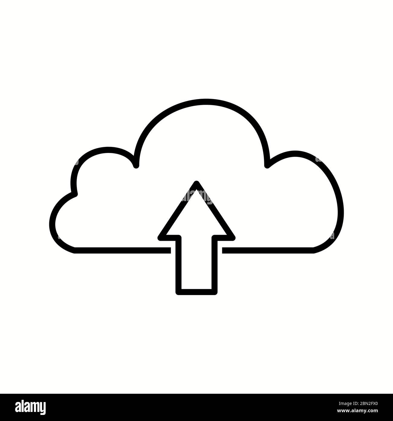Beautiful cloud with arrow up line black icon Stock Vector Image & Art ...