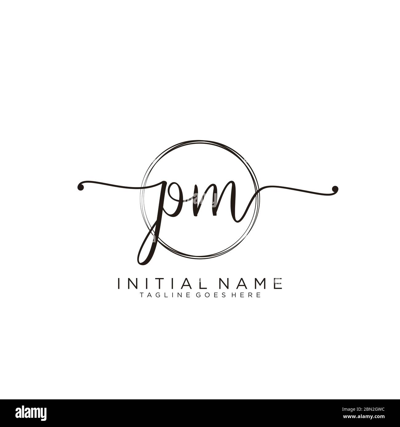 Initial letter pm creative elegant logo template Vector Image