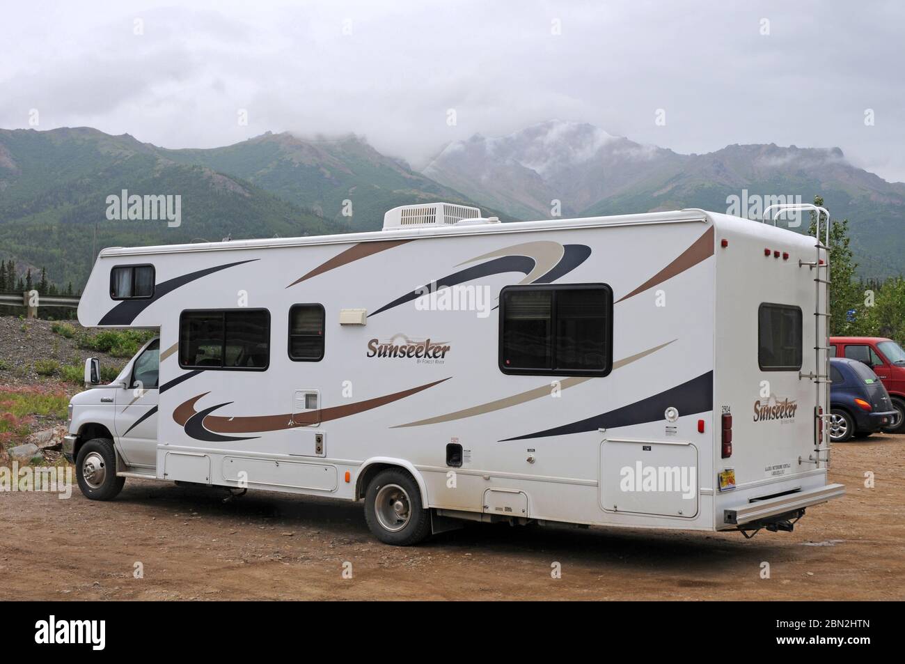 RV camping site Stock Photo