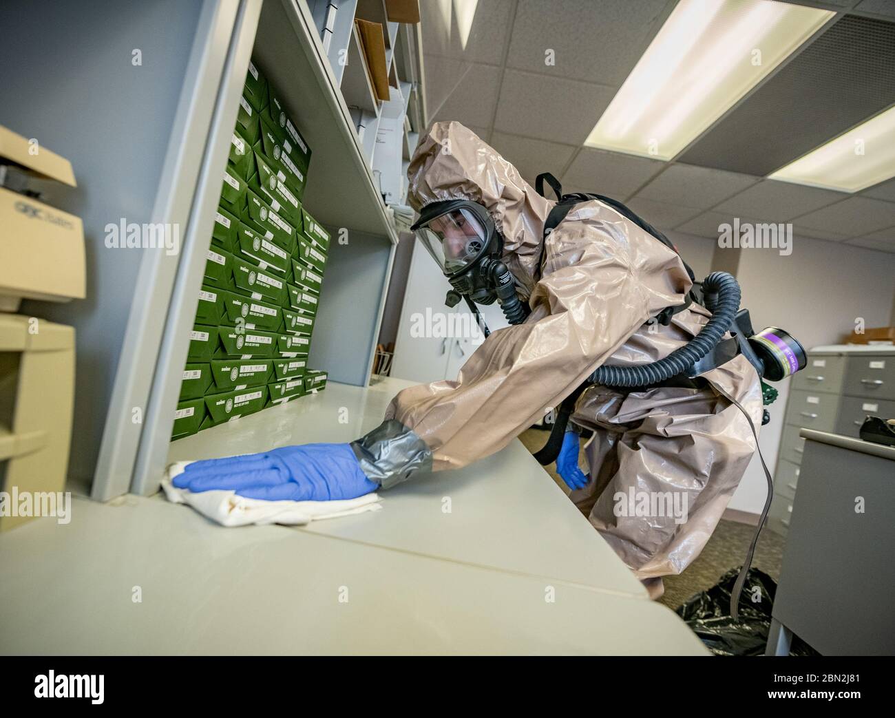 CHARLESTON, USA - 01 May 2020 - Members of the West Virginia National Guard’s Task Force Chemical, Biological, Radiological and Nuclear (CBRN) Respons Stock Photo