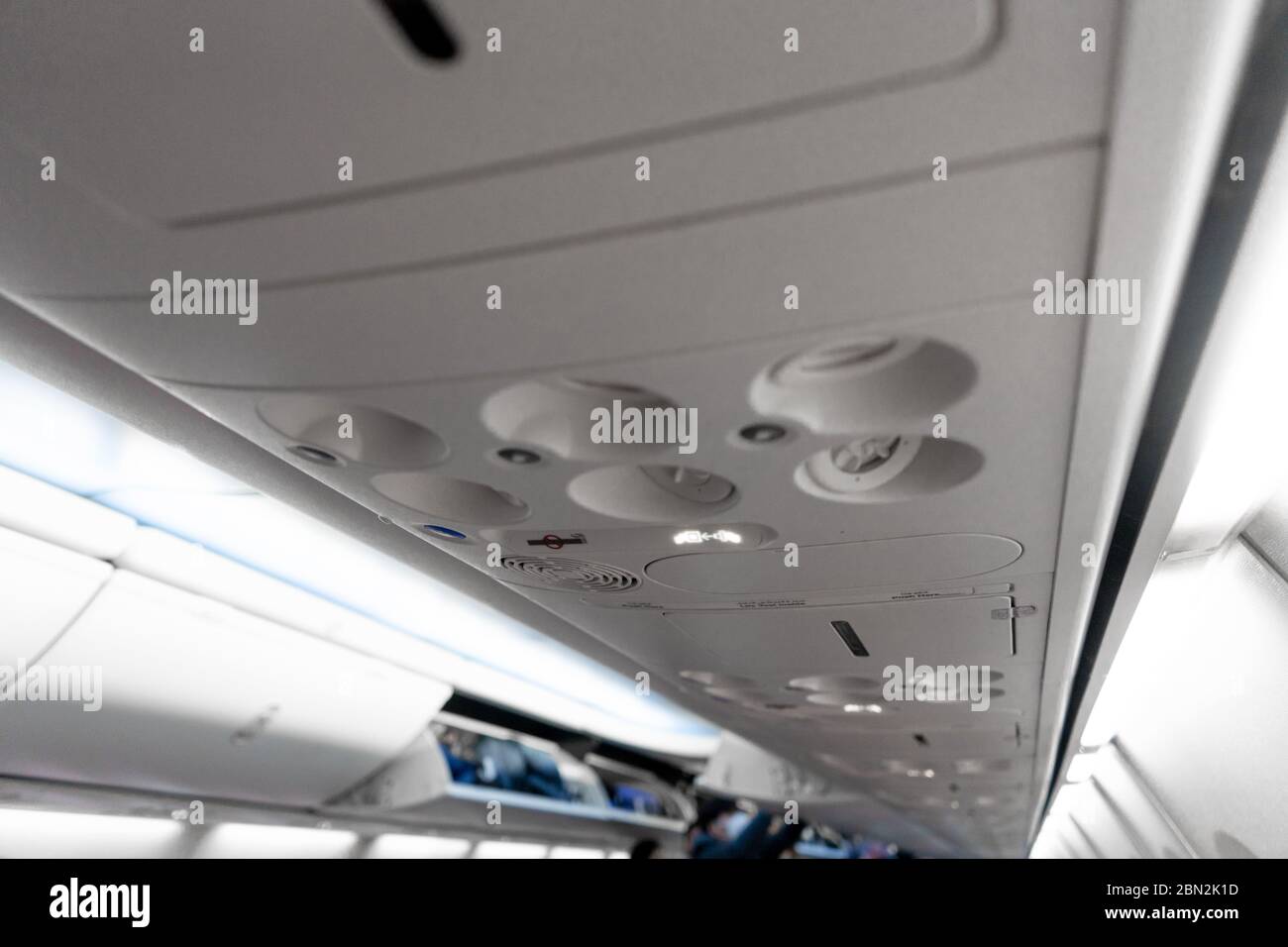 Control panel for ventilation and lighting in a passenger seat in an airplane Stock Photo Alamy