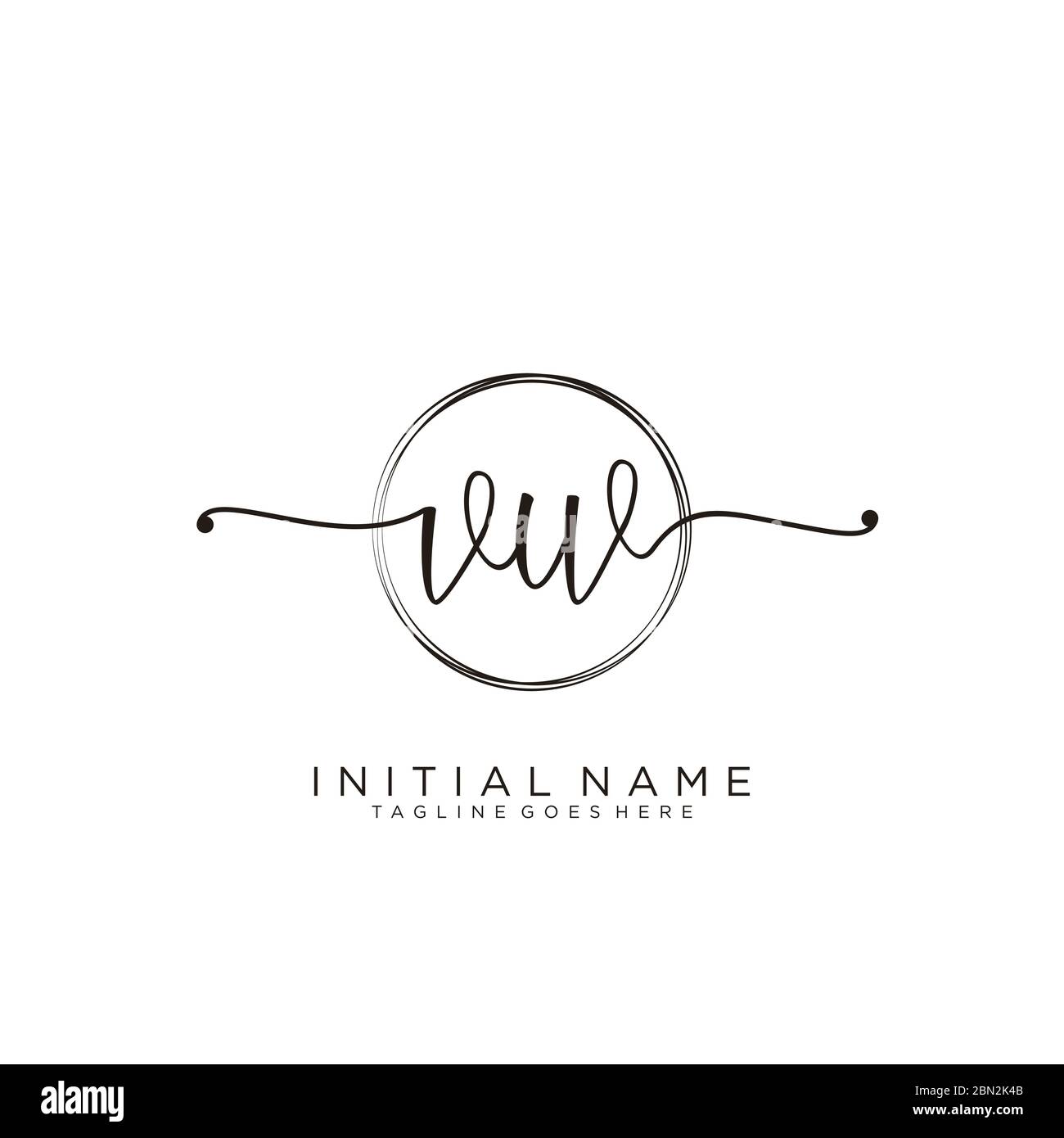 Initial VW handwriting logo with circle template vector Stock Vector ...