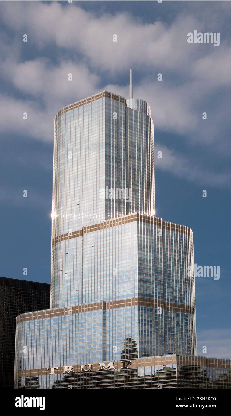 Trump international hotel and tower Chicago Illinois Stock Photo