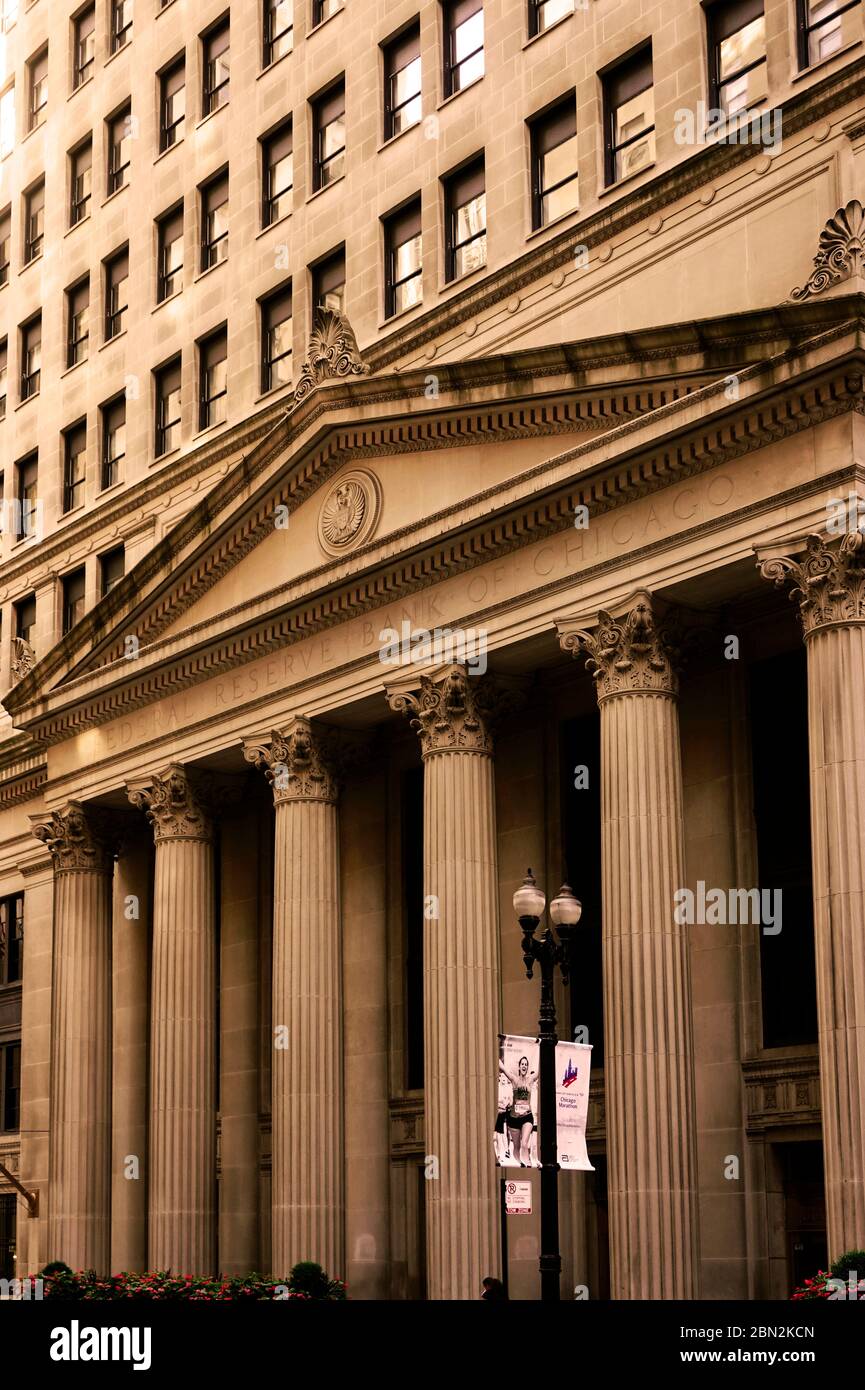 Federal reserve bank of Chicago Illinois Stock Photo
