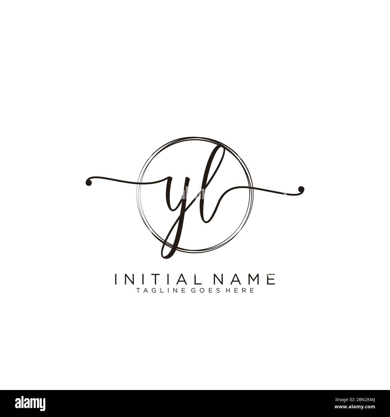 Premium Vector  Yl initial handwriting logo vector with business card  design