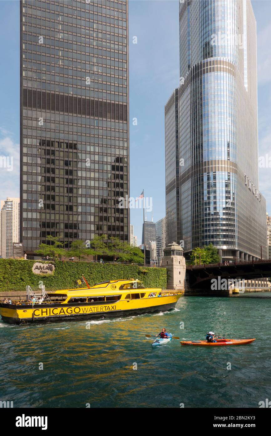 Riverwalk in Chicago Illinois Stock Photo
