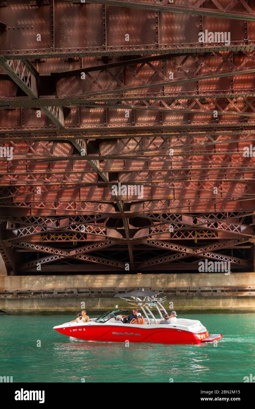 Riverwalk in Chicago Illinois Stock Photo