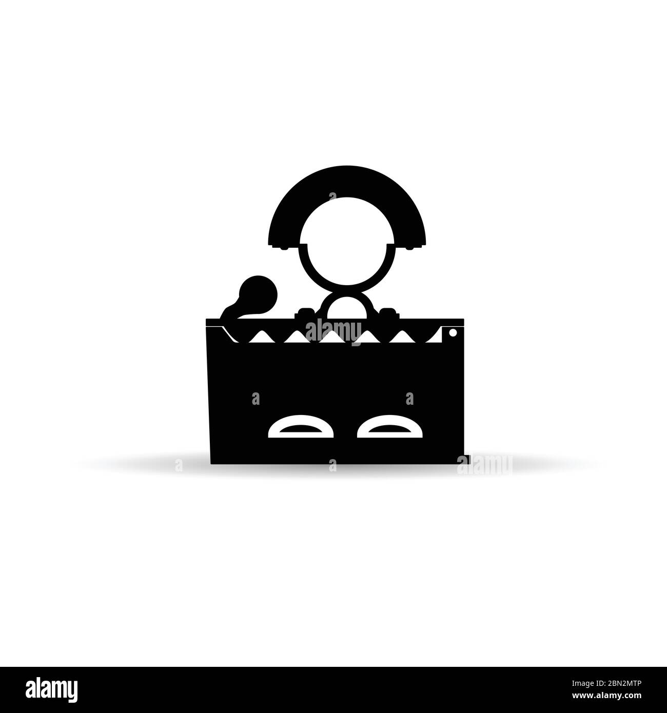 old iron vector in black, vintage object on white Stock Vector Image ...
