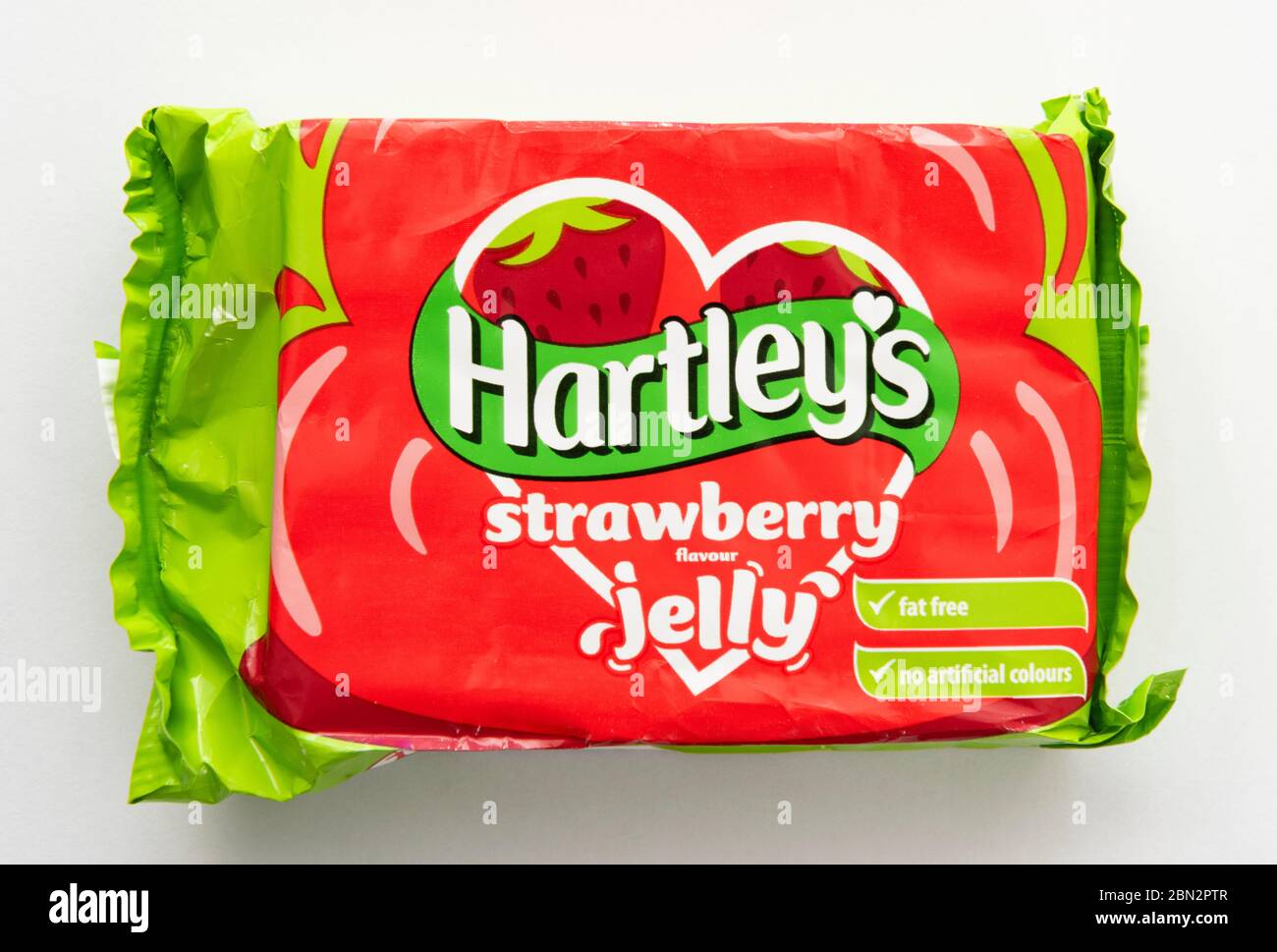 Hartleys strawberry jelly,fat free,no artificial colours Stock Photo