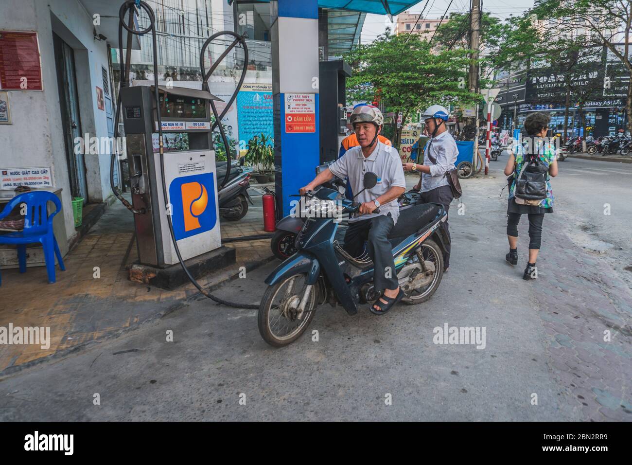 Gas station in Vietnam. Hue, Vietnam - March 12, 2020 Stock Photo