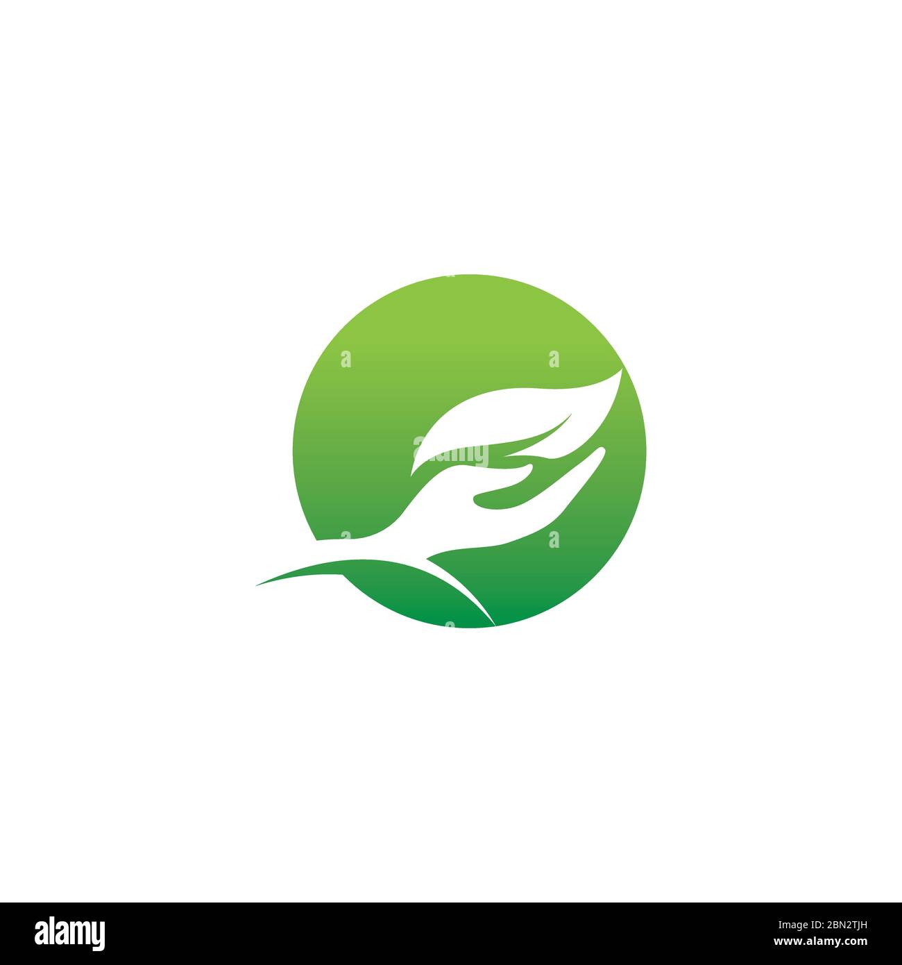 Hand leaf green Logo Template vector Stock Vector Image & Art - Alamy