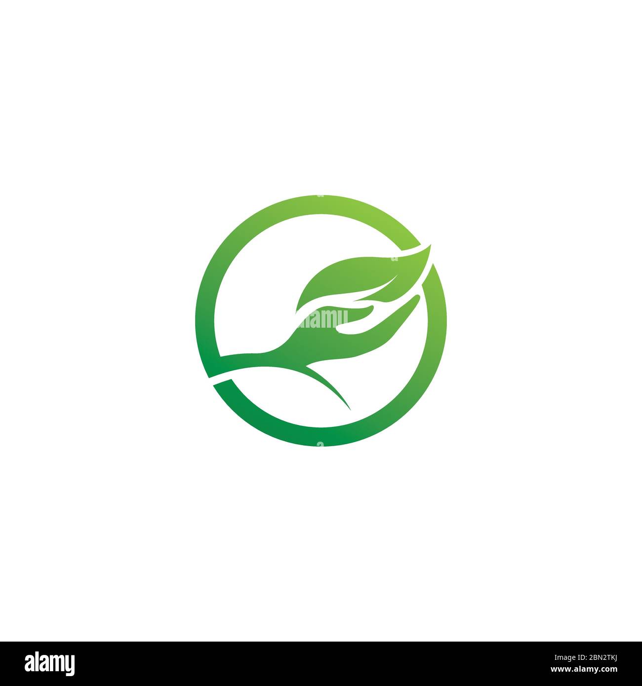Hand leaf green Logo Template vector Stock Vector Image & Art - Alamy